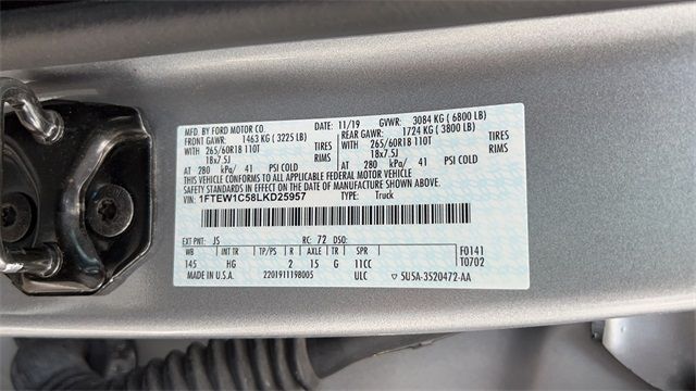 2020 FORD F150 SUPERCREW 1FTEW1C58LKD25957