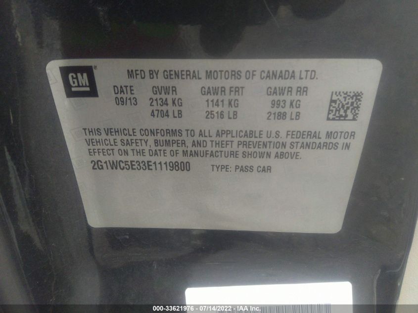 2014 CHEVROLET IMPALA LIMITED LTZ 2G1WC5E33E1119800