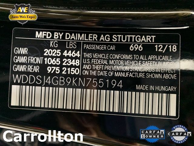2019 MERCEDES-BENZ CLA 250 4MATIC WDDSJ4GB9KN755194