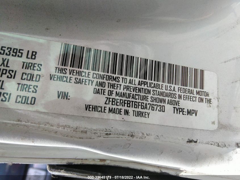 2015 RAM PROMASTER CITY CARGO VAN TRADESMAN SLT ZFBERFBT6F6A76730