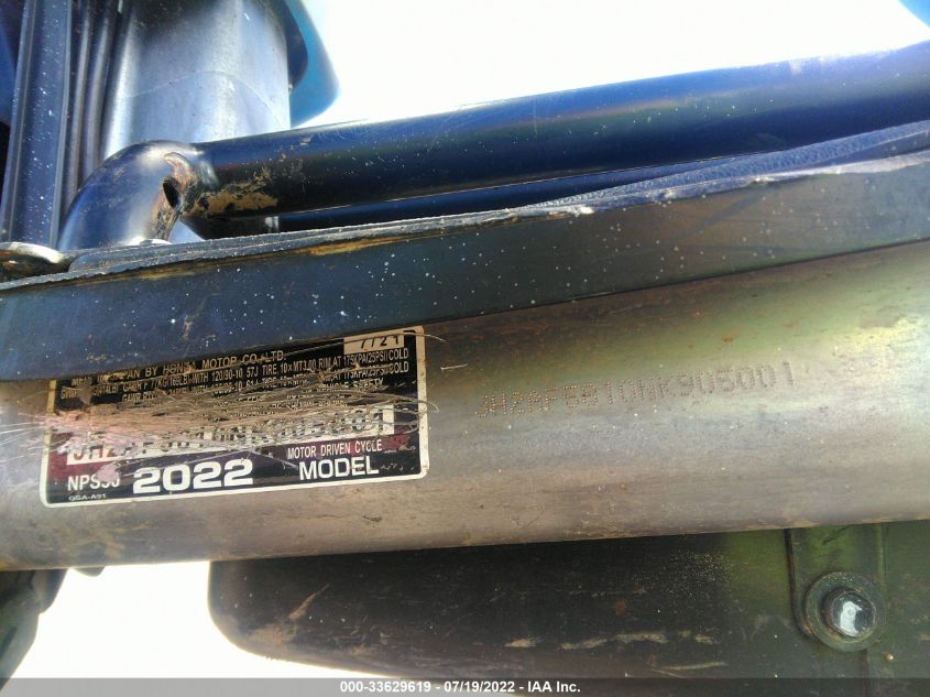 2022 HONDA NPS50 JH2AF5810NK905001