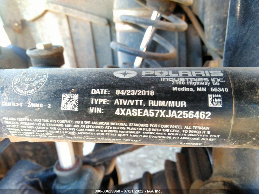 2018 POLARIS SPORTSMAN 570 4XASEA57XJA256462