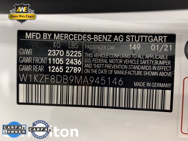 2021 MERCEDES-BENZ E 350 W1KZF8DB9MA945146