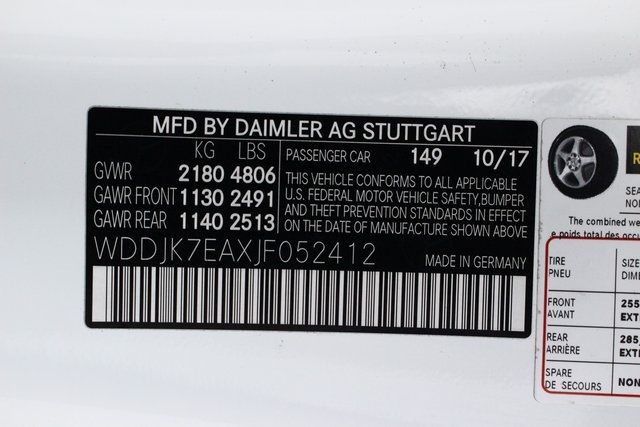 2018 MERCEDES-BENZ SL AMG SL 63 WDDJK7EAXJF052412