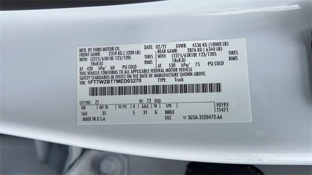 2021 FORD F250 SUPER DUTY 1FT7W2BT7MED03270