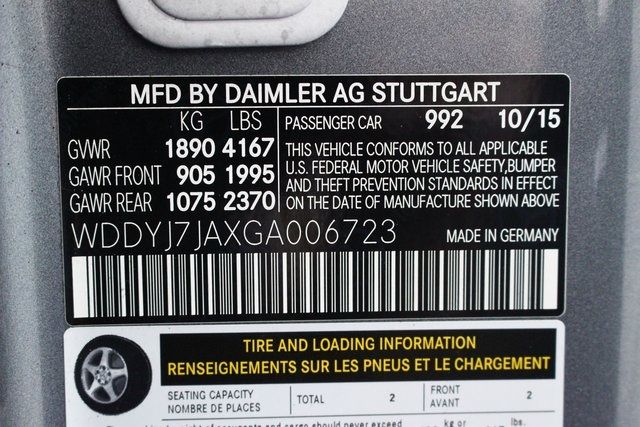 2016 MERCEDES-BENZ AMG GT S WDDYJ7JAXGA006723