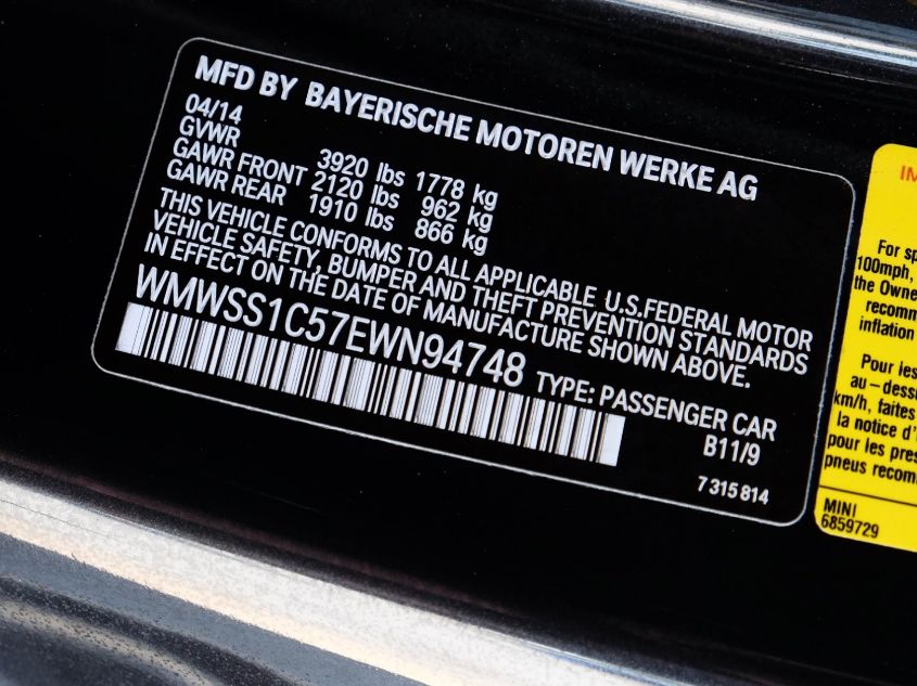 2014 MINI COOPER PACEMAN WMWSS1C57EWN94748