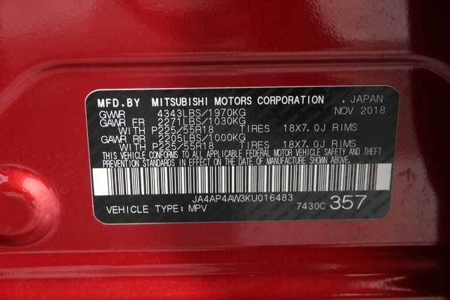 2019 MITSUBISHI OUTLANDER SPORT SE/GT JA4AP4AW3KU016483