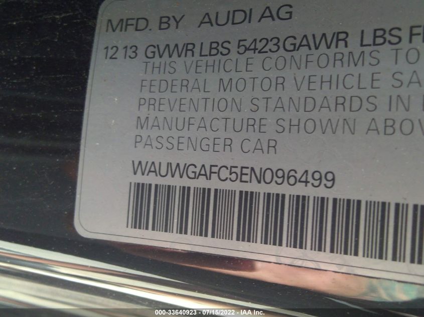 2014 AUDI A7 3.0 PREMIUM PLUS WAUWGAFC5EN096499
