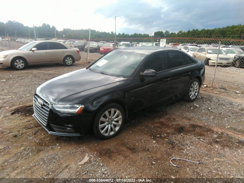 2014 AUDI A4 PREMIUM WAUAFAFL2EN004228