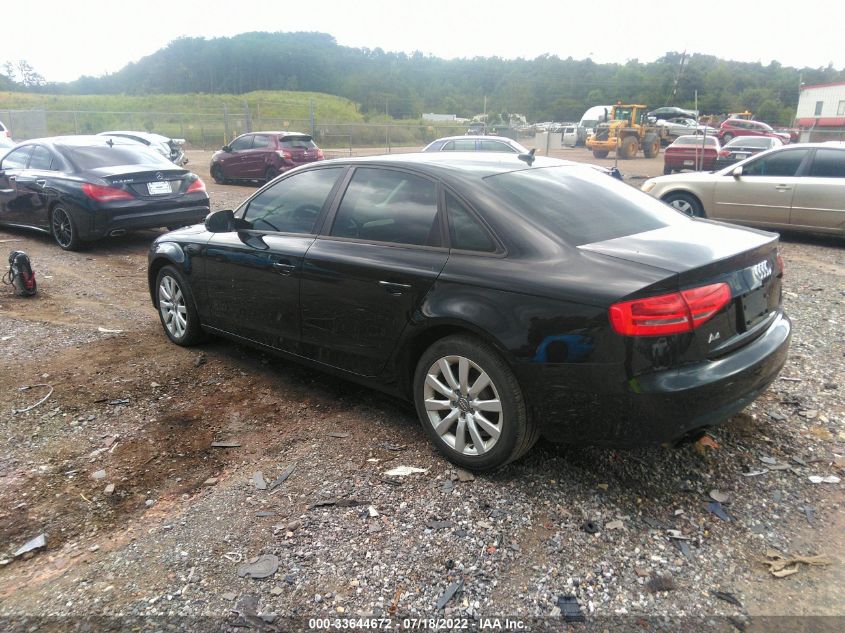 2014 AUDI A4 PREMIUM WAUAFAFL2EN004228