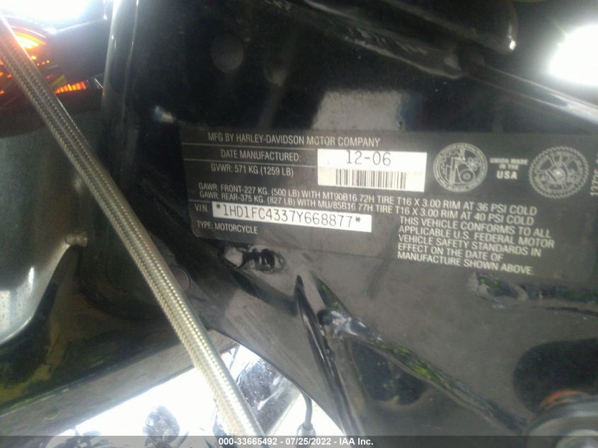 2007 HARLEY-DAVIDSON FLHTCUI 1HD1FC4337Y668877