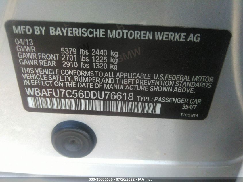 2013 BMW 535 XI WBAFU7C56DDU76618