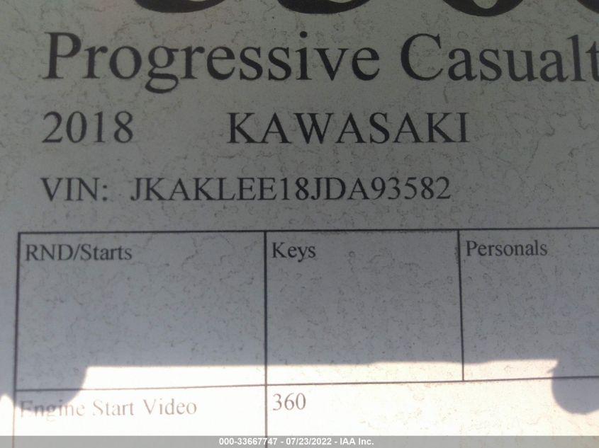 2018 KAWASAKI KL650 E JKAKLEE18JDA93582