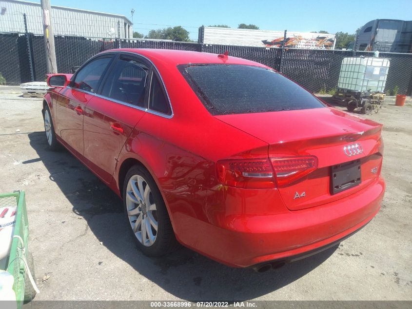 2013 AUDI A4 PREMIUM PLUS WAUFFAFL0DN044425