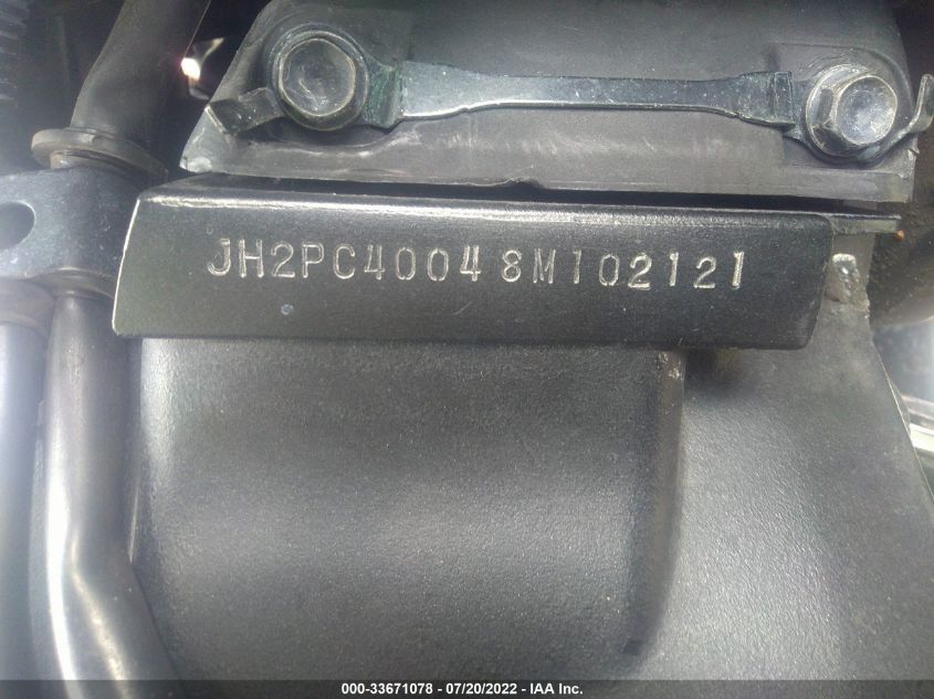 2008 HONDA CBR600 RR JH2PC40048M102121
