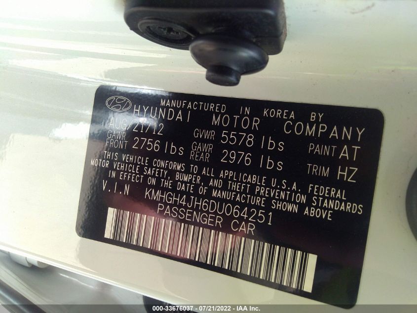 2013 HYUNDAI EQUUS SIGNATURE KMHGH4JH6DU064251