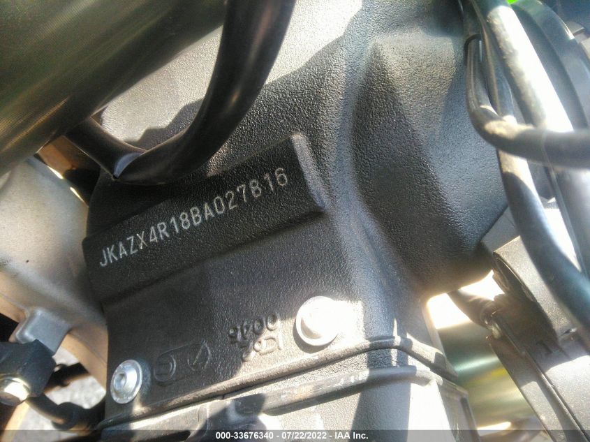 2011 KAWASAKI ZX600 R JKAZX4R18BA027816