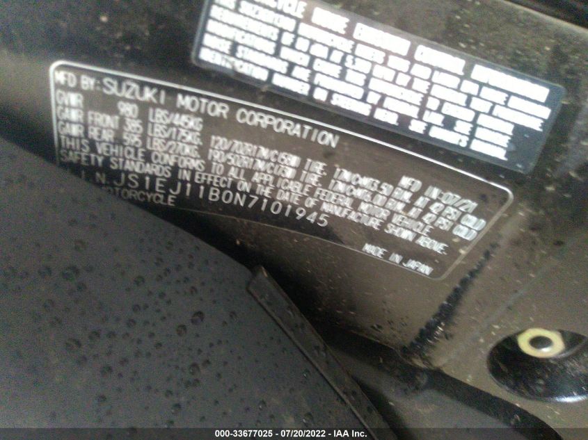 2022 SUZUKI GSX1300 RR JS1EJ11B0N7101945