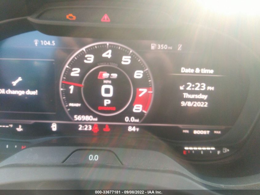2018 AUDI S3 PREMIUM PLUS WAUB1GFF6J1033345