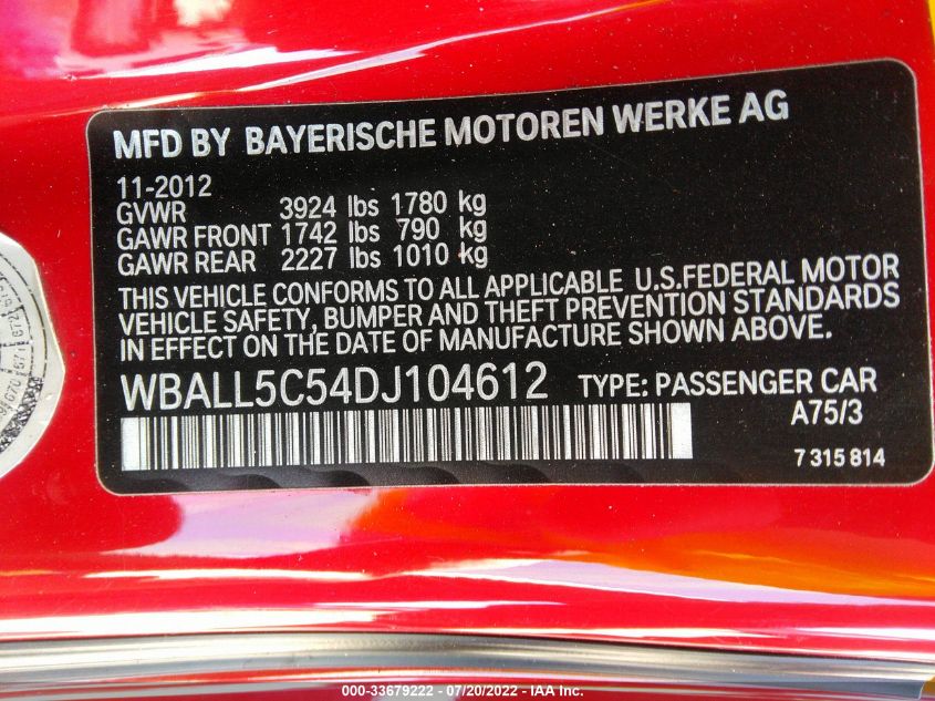 2013 BMW Z4 SDRIVE28I WBALL5C54DJ104612