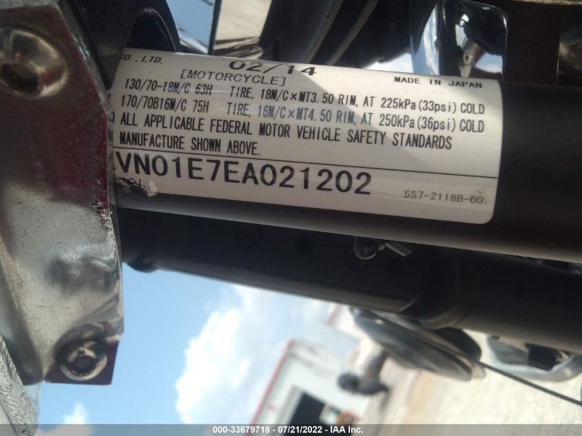2014 YAMAHA XVS950 A/CT JYAVN01E7EA021202