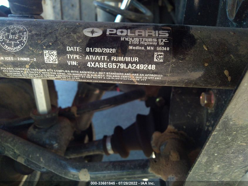 2020 POLARIS SPORTSMAN 570 UTILITY PACKAGE 4XASEG579LA249248