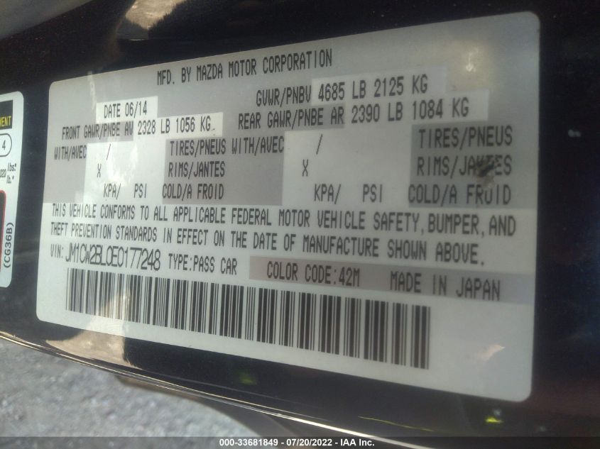 2014 MAZDA MAZDA5 SPORT JM1CW2BL0E0177248
