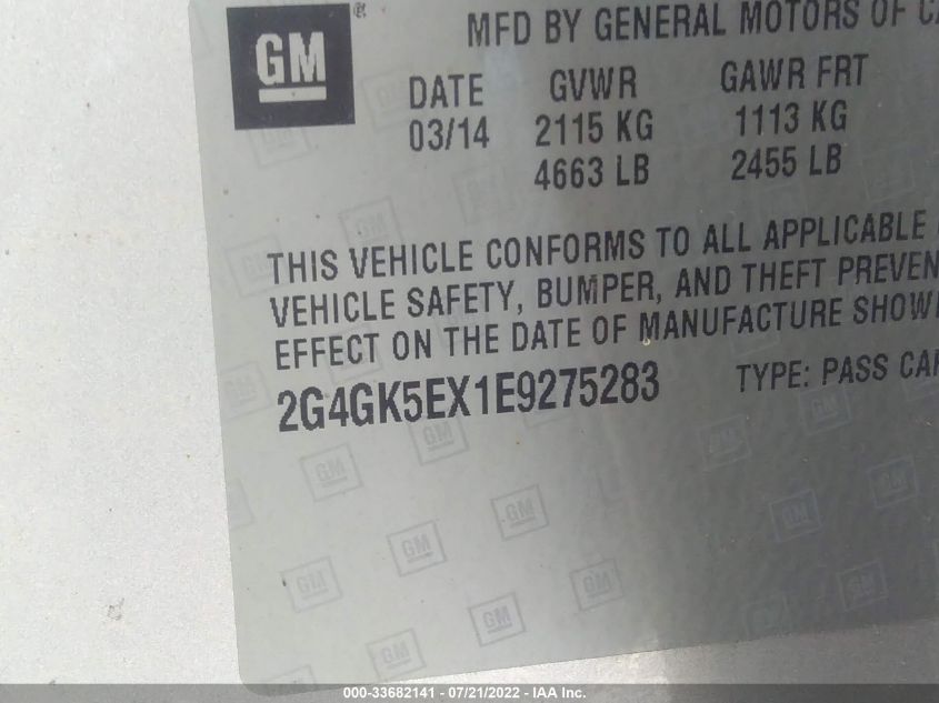 2014 BUICK REGAL 2G4GK5EX1E9275283
