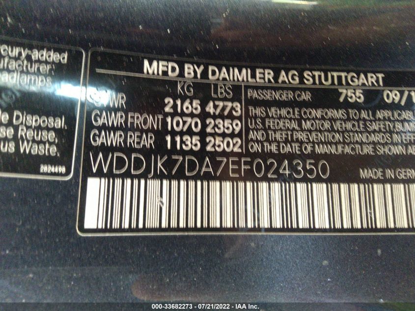 2014 MERCEDES-BENZ SL-CLASS SL 550 WDDJK7DA7EF024350