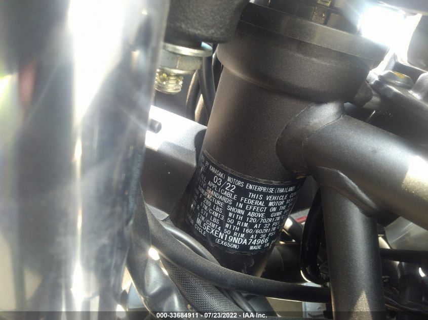 2022 KAWASAKI EX650 N ML5EXEN19NDA74966
