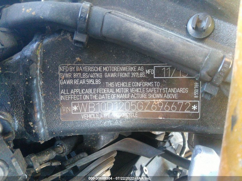 2016 BMW S 1000 R WB10D1205GZ696672