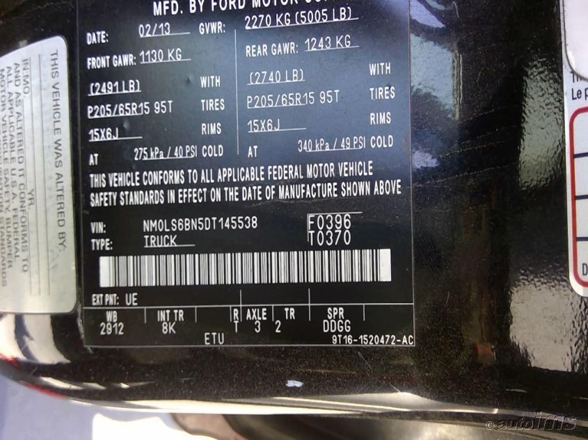 2013 FORD TRANSIT CONNECT XLT NM0LS6BN5DT145538