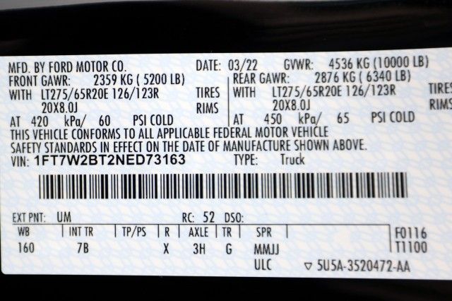 2022 FORD F250 SUPER DUTY 1FT7W2BT2NED73163
