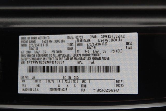 2021 FORD F150 SUPERCREW 1FTFW1E52MFB10831