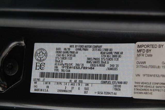 2020 FORD F150 SUPERCREW 1FTEW1E52LFB91484