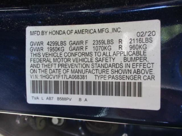 2020 HONDA ACCORD LX 1HGCV1F17LA068381