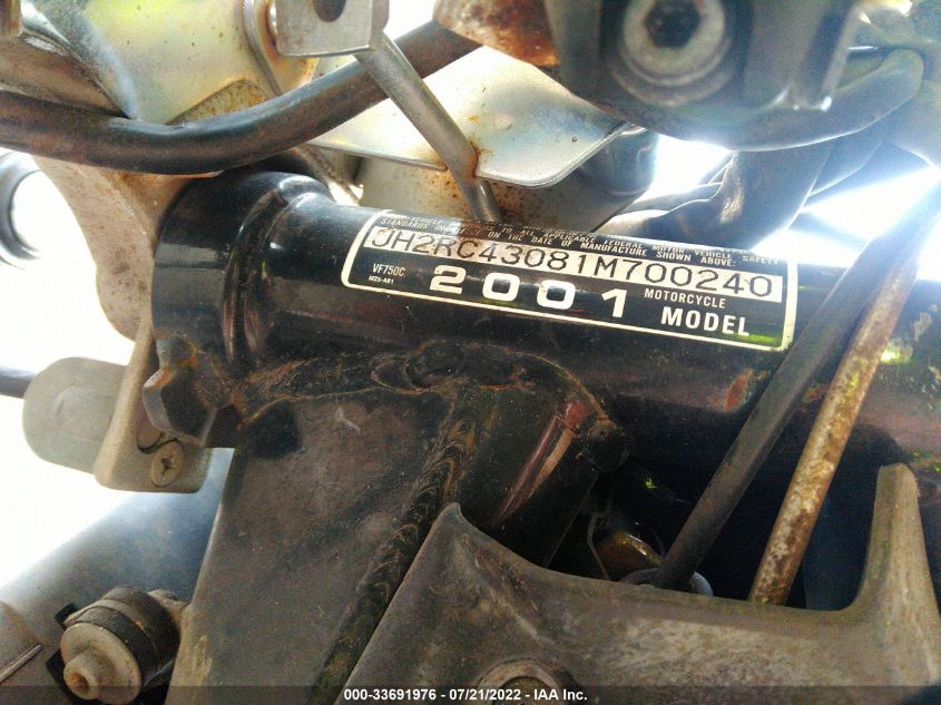 2001 HONDA VF750 C JH2RC43081M700240