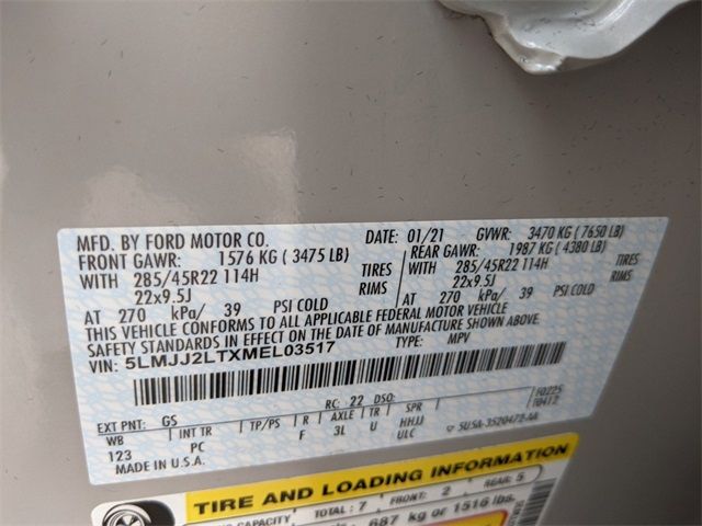 2021 LINCOLN NAVIGATOR RESERVE 5LMJJ2LTXMEL03517