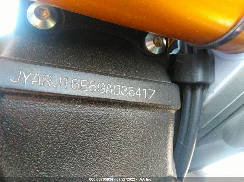 2016 YAMAHA YZFR6 JYARJ16E6GA036417