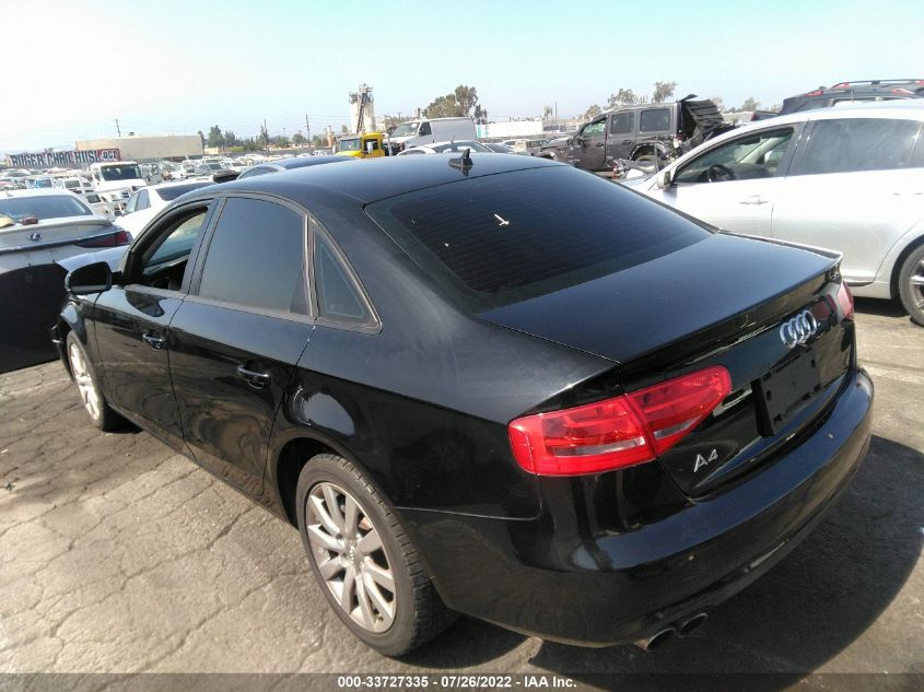 2014 AUDI A4 PREMIUM WAUAFAFL6EA010394