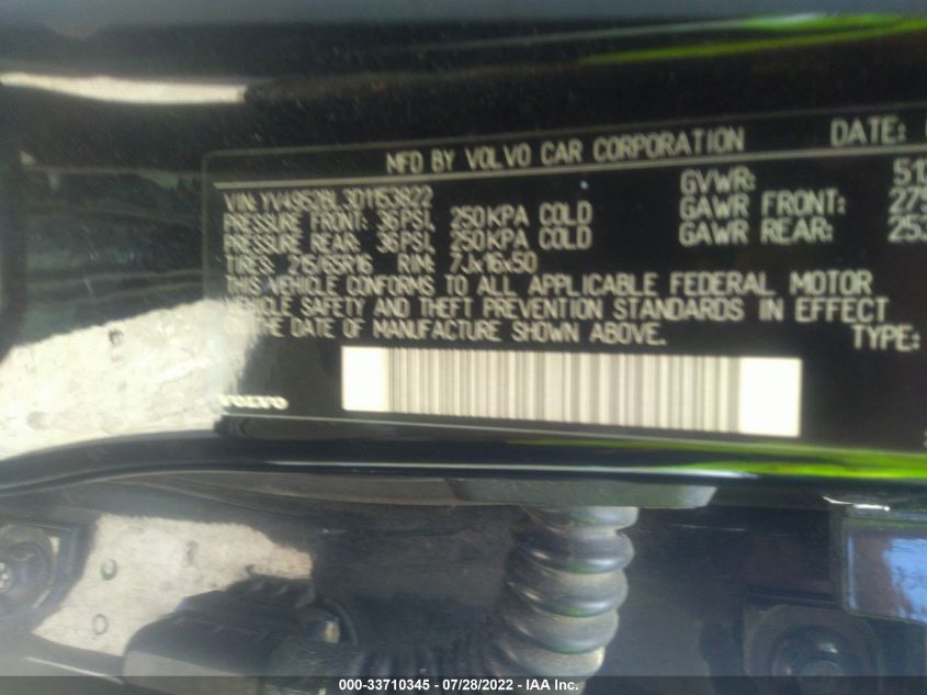 2013 VOLVO XC70 3.2L YV4952BL3D1153822