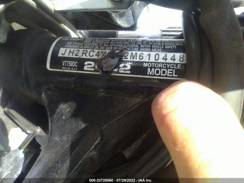 2002 HONDA VT750 DC JH2RC44092M610448