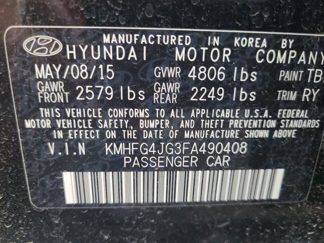 2015 HYUNDAI AZERA KMHFG4JG3FA490408