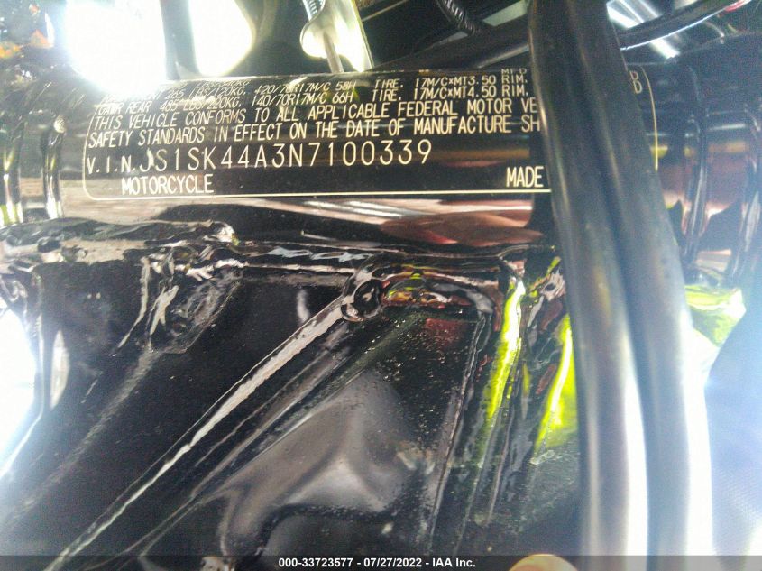 2022 SUZUKI DR-Z400 SM JS1SK44A3N7100339