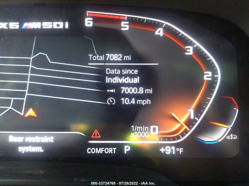 2022 BMW X6 M50I 5UXCY8C0XN9K86926