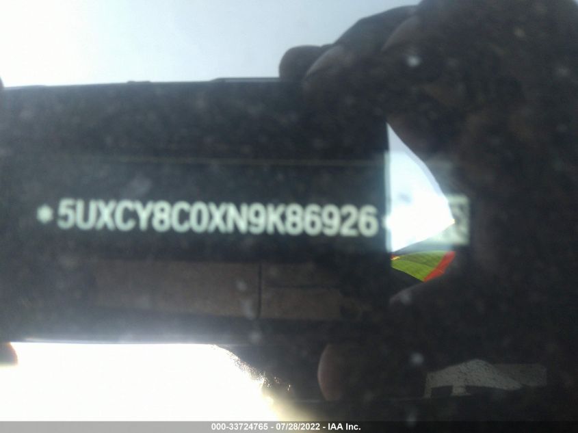 2022 BMW X6 M50I 5UXCY8C0XN9K86926