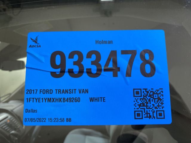 2017 FORD TRANSIT 1FTYE1YMXHKB49260
