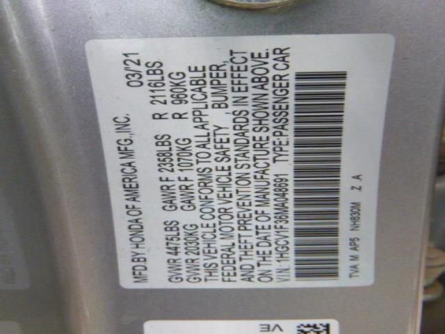 2021 HONDA ACCORD SPORT 1HGCV1F36MA048691