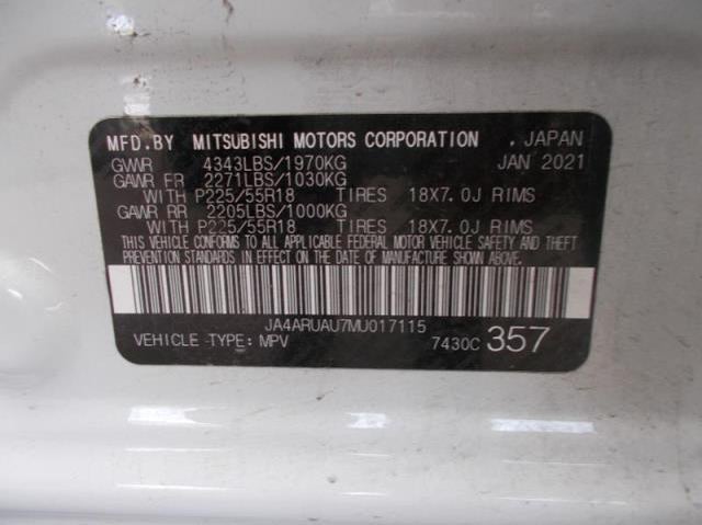 Auction sale of the 2021 MITSUBISHI OUTLANDER SPORT , vin: JA4ARUAU7MU017115, lot number: 33726722